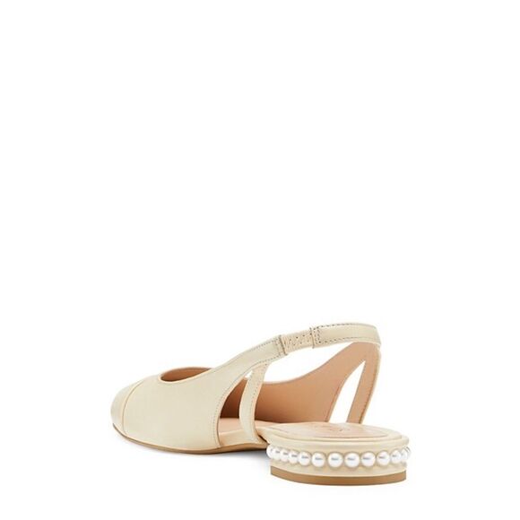 Stuart Weitzman Pearl Embellished Slingback Flats, New, Size US 9 - Picture 4 of 7